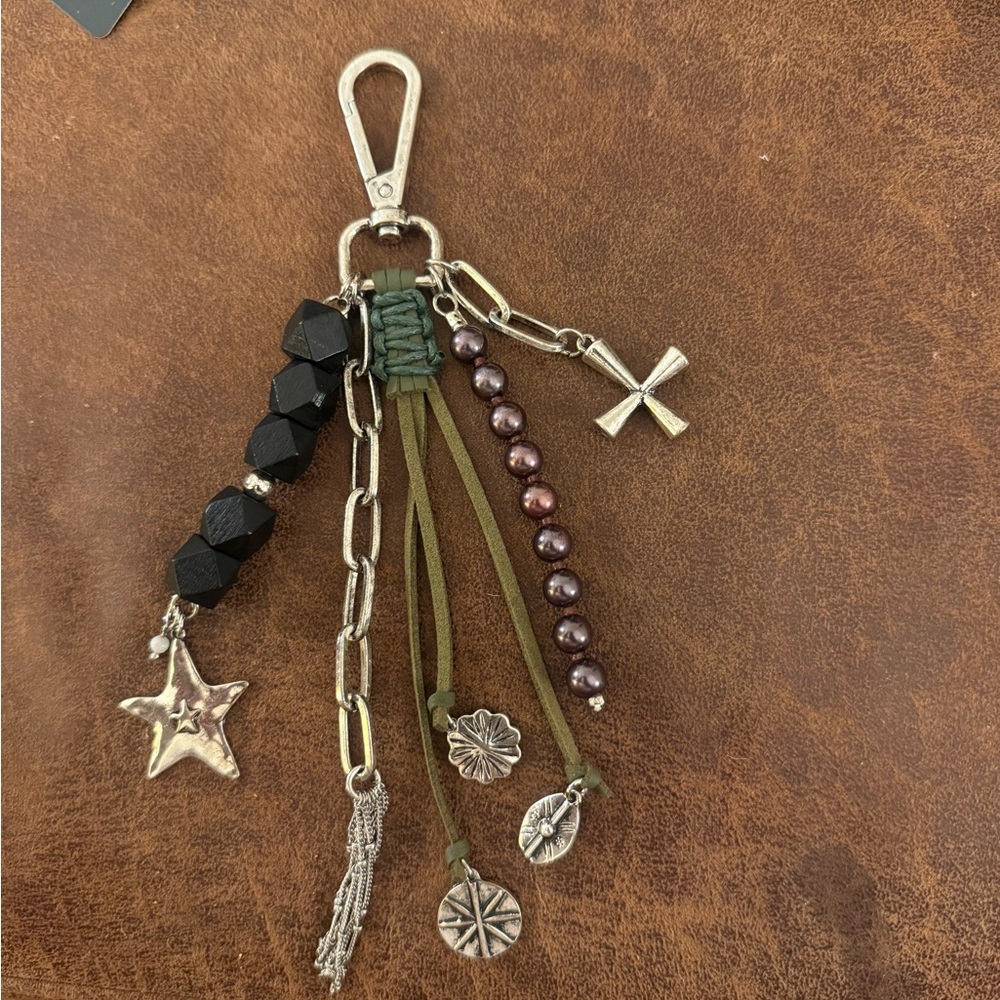 Black and Silver Charm Keychain